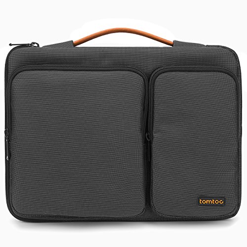 Tomtoc 360Â° Protective Laptop Sleeve Case for 13 - 13.3 Inch MacBook Air | Microsoft Surface Book, 13 inch Laptop Ultrabook Chromebook Tablet Briefcase Handbag, Spill-Resistant, Black