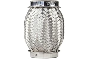 Verocious Motorsports Stainless Steel Exhaust Flex Pipe w/Interlock Liner - 1.75" ID x 4" Long