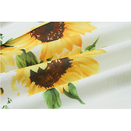 Poptem Womens Midi Dress V-Neck Floral Spaghetti Strap Summer Beach Sundresses
