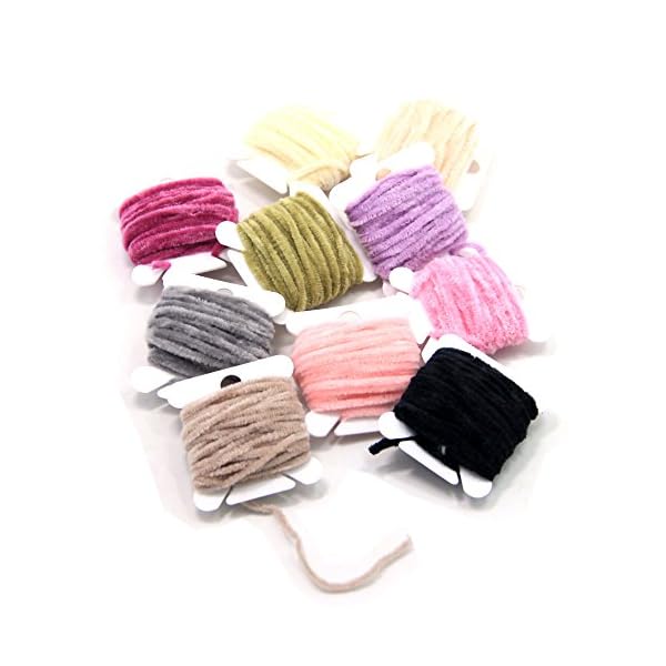 SAMS-Fly-Tying-Body-Materials-Tinsel-Rayon-Chenille-Yarn-2mm-Small-for-Woolly-Bugger-Worms-Leech-10-Random-Colors-Assorted-30M