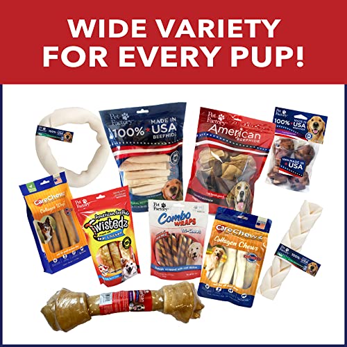 PET FACTORY 100% MADE IN USA BEEFHIDE 8″ ROLLS DOG CHEW TREATS – CHICKEN FLAVOR, 15 COUNT/1 PACK