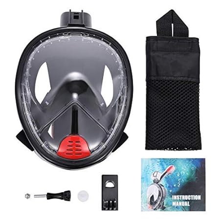 Wirezoll Snorkel Mask, One Size Full Face Diving Mask with GoPro Mount for Adults & Kids - Safe Snorkeling Experience/180° Panoramic View/Easy Breath/Anti-Fog/Anti-Leak