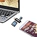 Fixget Memory Card Reader, SD/Micro SD Card Reader/ Micro USB OTG to USB 2.0 Adapter with Standard USB Male /Micro USB Male Connector for PC, Smartphones with OTG Function, Not Compatible with IOS