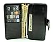 ZZYBIA® Black and White Crossbody/Wristlet Clutch 2 way Coin Zip Mobile Case Wallet Card Holder with Detechable Long Chain For most smartphones up to 6.5