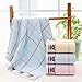 100% Cotton Bath Towel Jacquard Bear Grid Print Stripe Soft Thick Bath Towels Light Blue