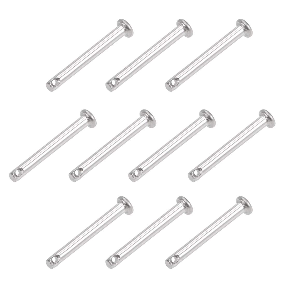 sourcing map Single Hole Clevis Pins - 3mm X 25mm Flat Head 304 Stainless Steel Link Hinge Pin 10Pcs