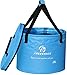 Freegrace Premium Collapsible Bucket -Multifunctional Folding Bucket -Perfect Gear For Camping, Hiking & Travel (Blue, 23L Upgraded)