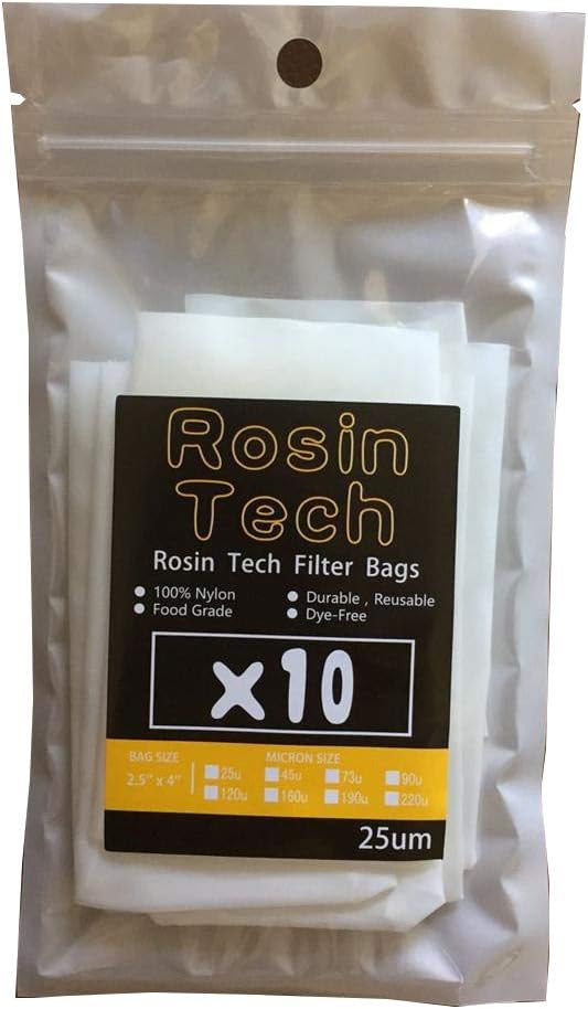 90 Micron 100% Nylon Rosin Press Tea Filter Bags 2" x 4" - 20 pack