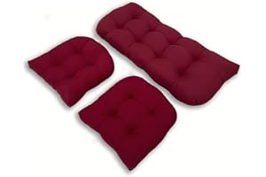 Outdoor Wicker Patio Chairs Cushions, 3 Set of Outdoor Chair Cushions for Patio Furniture, Garden Bench Pad Chair Cushions fo