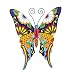 Collections Etc Colorful Metal Mexican Talavera-Style Insect Garden Wall Art for Indoor and Outdoor Decoration, Butterfly primary