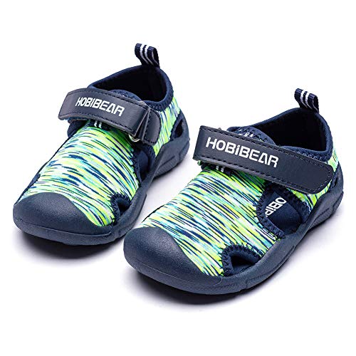 Boys Water Shoes Quick Dry Breathable Aqua Kids Sport Sandals Beach Swim Pool Water Park (Green,7 Toddler) - Thumbnail 7
