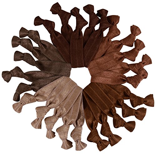 Brown brunette hair ties ribbon ponytail holders by cyn…