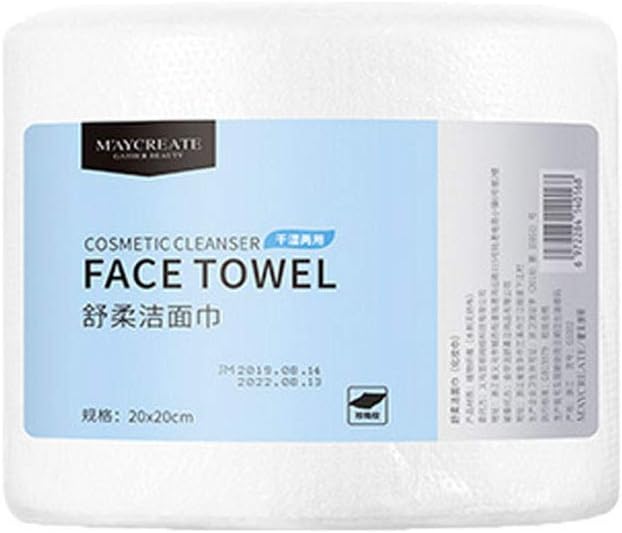 Disposable Face Towel, Non-Woven Cosmetics Cotton Pad Makeup Facial Cleansing Face Tissues Towel Tissue Make Up Tissue Gentle Skin Cleansing Cloth (Red)