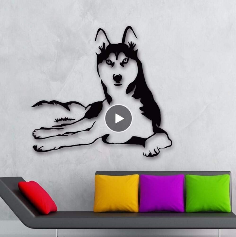 Zlxzlx Wall Stickers Home Decoration Vinyl Husky Dog Animals Wall Pets Veterinary Shop Wall Art Mural Husky Dog Wall Poster 57 * 53Cm
