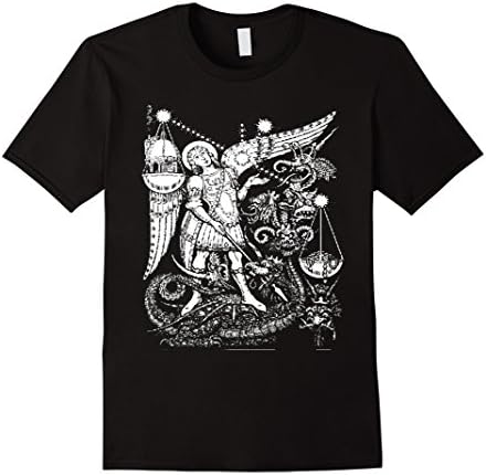 Men's St Michael the Archangel T-Shirt Medium Black