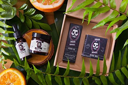 Beard Oil and Beard Wax Value Pack- Handcrafted by Urban Nomads - All Natural Beard Oil 1 oz. - All Natural Beard Wax with Bergamot 2 oz.