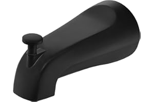 LOWCUS Tub Spout with Integrated Diverter for 1/2 inch Copper Tube - Metal Construction, Matte Black