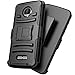 E LV Moto Z Force Belt Swivel Clip Case with Kickstand - Dual Layer Armor Holster Defender Full Body Protective Case Cover for Motorola Moto Z Force (not Compatible for Moto Z) - [Black]