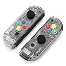 BASSTOP Portable DIY Replacement Housing Shell Case for Right Left Switch Joy-Con Controller without Electronics (Clear+Clear)