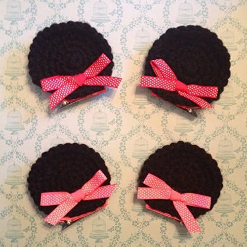 Crochet Mouse Ear Hair Clips