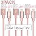 Lightning Cable, VP 3Pack 10 FT iPhone Charger Cord nylon braided for Apple iphone SE, iPhone 7, 6s, 6s+, 6+, 6,5s 5c 5,iPad Mini, Air, iPad 6, iPod (3Pack 10FT Pink)