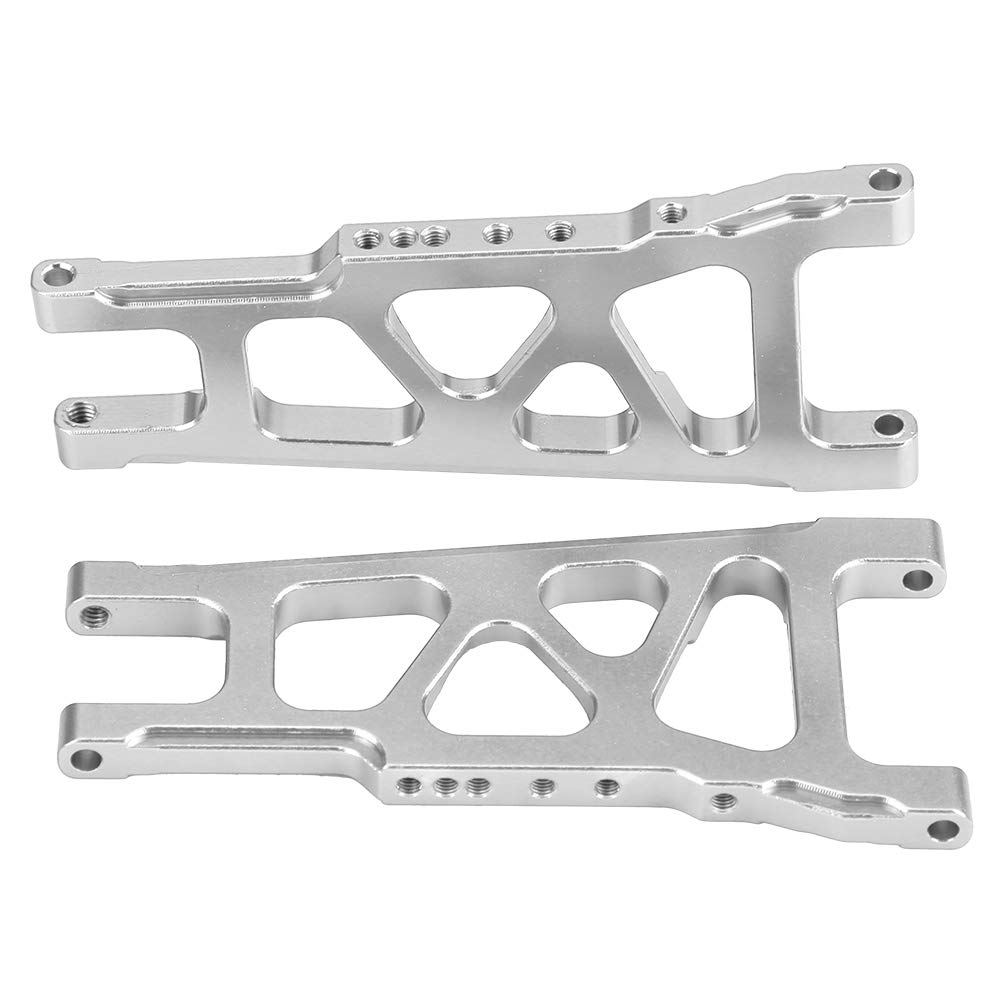 Drfeify RC Front Rear Suspension Arm, Aluminium Alloy Front Rear Suspension Arm Compatible with 1:10 RC Car(Silver)