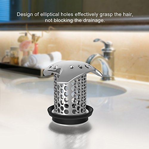 LEKEYE Drain Hair Catcher/Tub Drain Cover/Bathtub Shower Drain Protector/Strainer-Silver