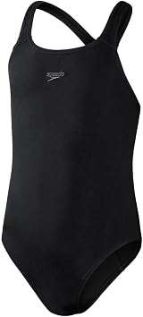 Speedo Girls Eco Endurance+ Medalist Swimsuit Chlorine Resistant Black