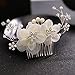 Infasea Rhinestone Flower Hair Clip Crystal Wedding Brides Leaves Hair Comb Pins Pieces Accessories