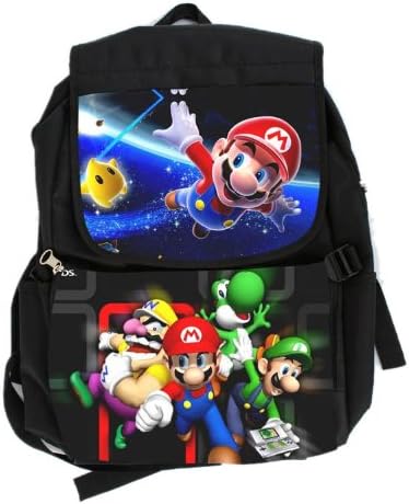 Nintendo Super Mario Bros Wii Large School Backpack Bag Anime Bookbag Kids Black Full Size