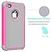 Tekcoo Compatible for iPhone 5S Case/iPhone SE Case/iPhone 5 Case, [Tmajor Series] [Rose/Grey] Shock Absorbing Hybrid Defender Rugged Cover Skin Shell Hard Plastic Outer & Rubber Silicone Inner