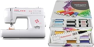 Gritzner Dorina 323 Freiarm-Nähmaschine -> mit dem Starterset sofort loslegen und super Ergebnisse nähen (Dorina 323 + Ackermann Nähgarn-Box (Weiß))
