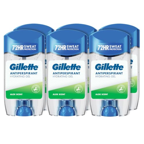 Gillette Hydra Aloe Deodorant and Antiperspirant Gel for Men 70ml x6