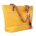 Retro Fashion Women's Tote PU Leather Shoulder Bag Handbag Shopper (Candy Color/Yellow)