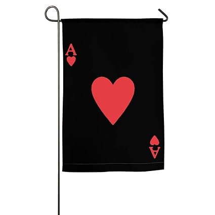 Red Heart Of A Ace Of Spades Poker 100 Polyester House Flag