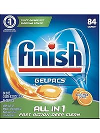 Finish All In 1 Gelpacs, Orange 84 Tabs, Dishwasher Detergent Tablets(Packaging may vary)