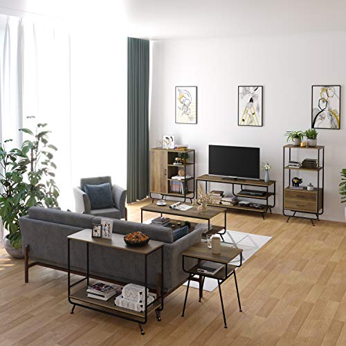 HOMECHO Farmhouse Industrial Console Table, 2Tier Vintage Sofa Console