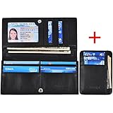 Outrip Rfid Leather Womens Long bifold Wallets Clutch Slim Front Pocket Wallet