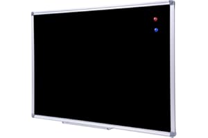 DexBoard 36 x 24 Inch Aluminum Frame Black Chalkboard for Wall | School Magnetic Blackboard with Sturdy Frame for Kids Teachers, Written on by Regular Chalk