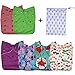wegreeco Cloth Diapers 6 Pack with 6 Inserts, Washable Cloth Diapers for Babies, One Size Adjustable Reusable (Girl Prints + 1 Wet Bag)