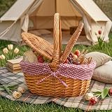 Wickerfield Vintage-Style Wicker Picnic Basket with Removable Liner view 3