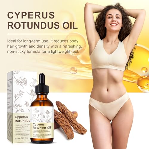 Premium Cyperus Rotundus Oil - Natural & Effective Hair Removal Solution | 100% Pure Cyperus Rotundus Essential Oil for Smooth Skin | Anti-Hair Growth, Nourishing Treatment for Sensitive Skin 60ML