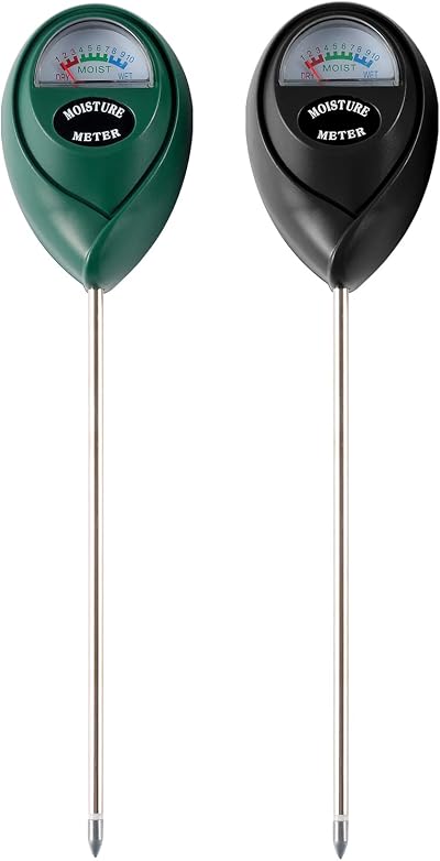 Yizerel 2 Packs Soil Moisture Meter Green Black Plant Water Meter Kit