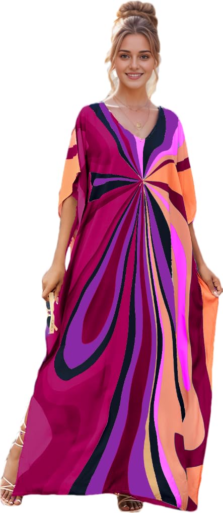 mrs roper costume Women's Rainbow Print Caftan Boho Chic Mrs. Roper ...