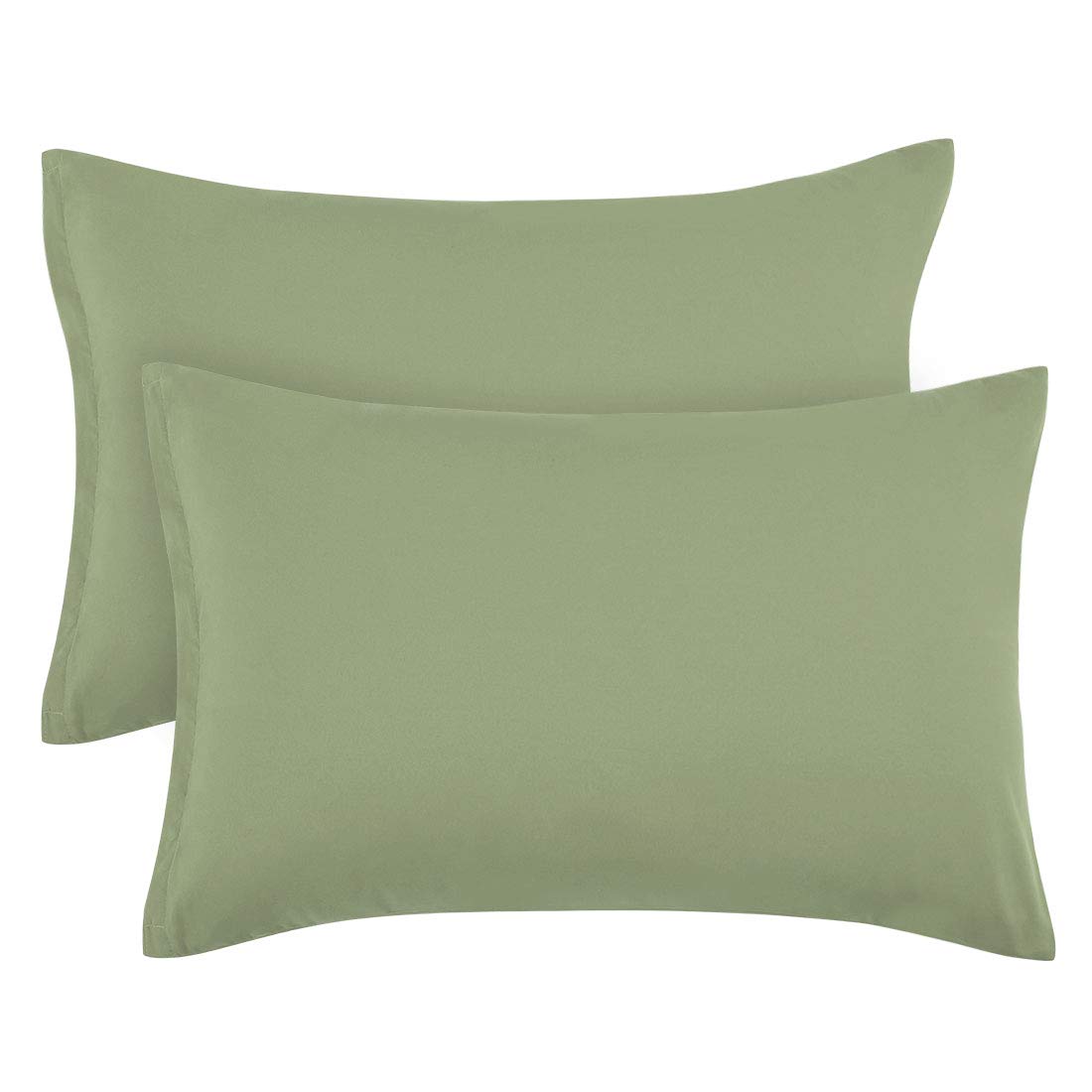 PiccoCasa Zippered Pillowcases, 100% Brushed Microfiber Polyester Pillow Case Cover, Pillow Cases Set of 2, Soft and Comfortable Sage 35 x 50cm