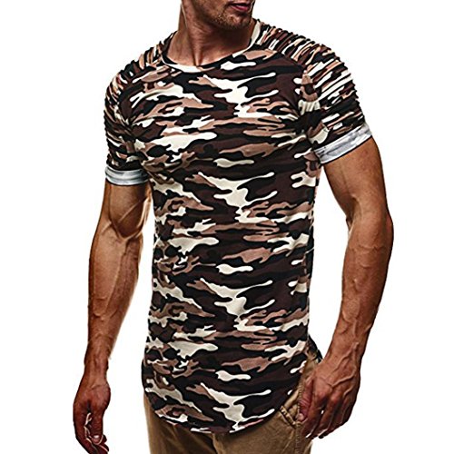 image for Forthery Mens Fashion Casual Short Sleeve Pullover Crew Neck Tee Pullo