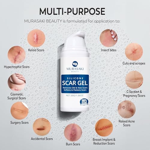 100% Silicone Scar Gel Scar Cream - Advanced Scar Gel for Surgical Scars, C-Section, Stretch Marks, Injury, Burns, Keloids, Old and New Scars