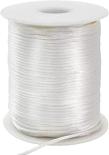 TONIFUL 2mm Cream White Nylon Cord 110 Yards Satin String Beading Thread