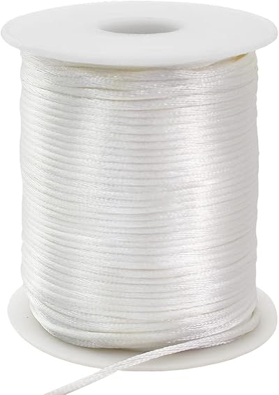 TONIFUL 2mm Cream White Nylon Cord 110 Yards Satin String Beading Thread