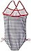 Kanu Surf Girls' Layla Beach Sport Banded 1 Piece Swimsuit, Bali Navy Stripe, 5